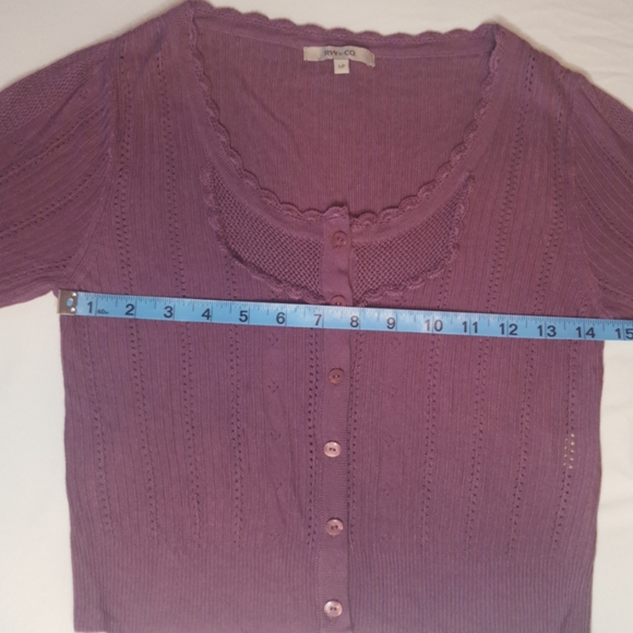 RW&CO. Purple Cardigan, Small - Picture 7 of 13